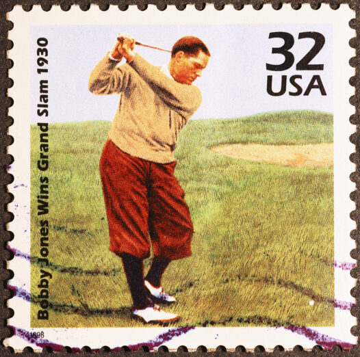 Golfspelare Bobby Jones på amerikanskt frimärke