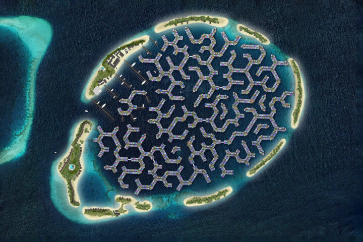 Maldives Floating City ovanifrån