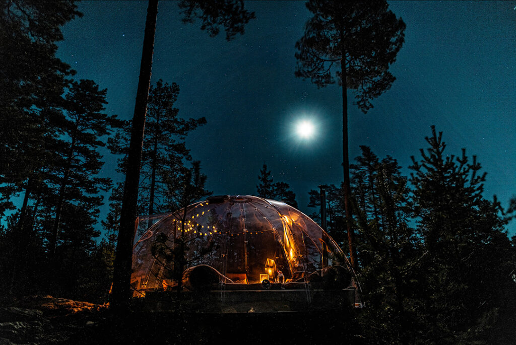 Glamping i Trekos och Elgråkket glasiglo