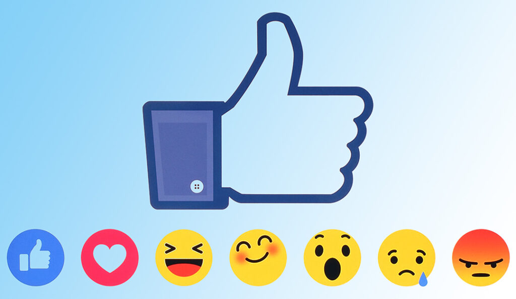 Yttrycks emojier på Facebook. stor på tumme upp
