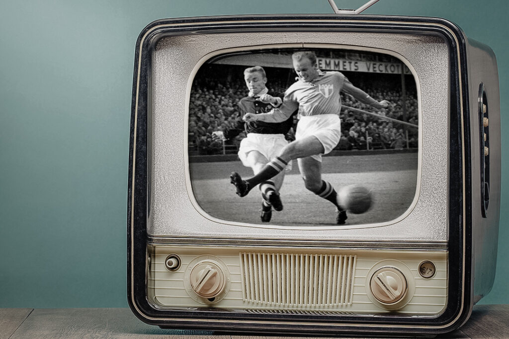 Tv från 50-talet visar matchen mellan AIK och MalmöFF 1956