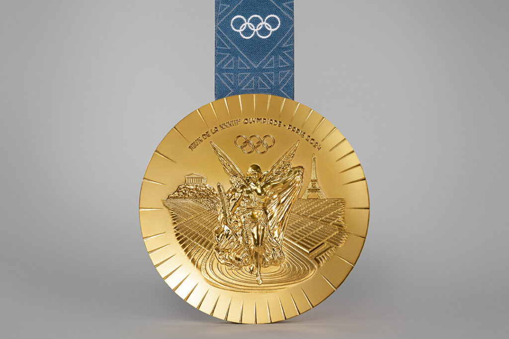 Guldmedaljen med Segergudinnan Nike på baksidan