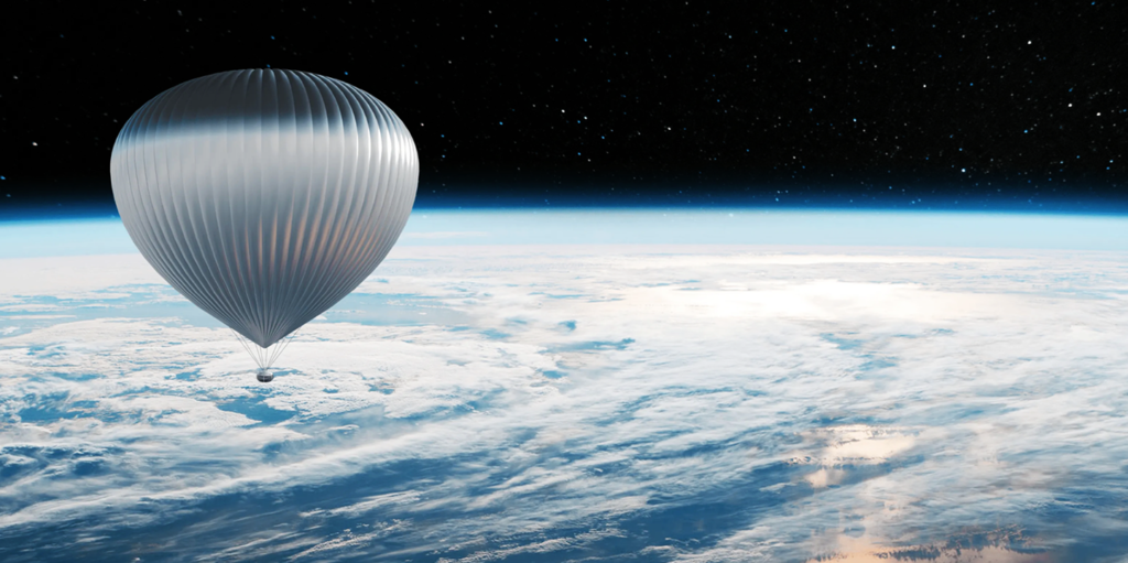 Zephalto ballong i rymden
