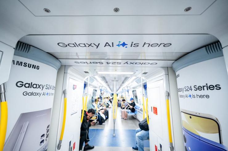 Samsung Electronics reklam i tunnelbanevagn