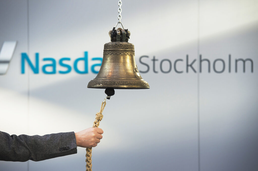 Börsklockan på Nasdaq OMX i Stockholm.