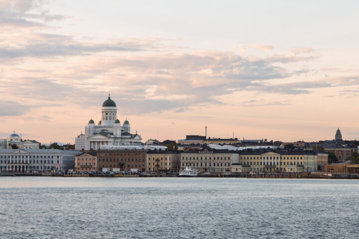 Solnedgång över Helsingfors