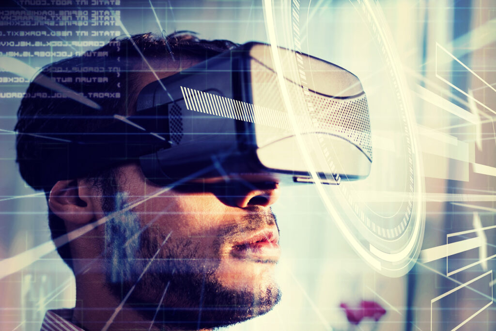 Person med VR-glasögon