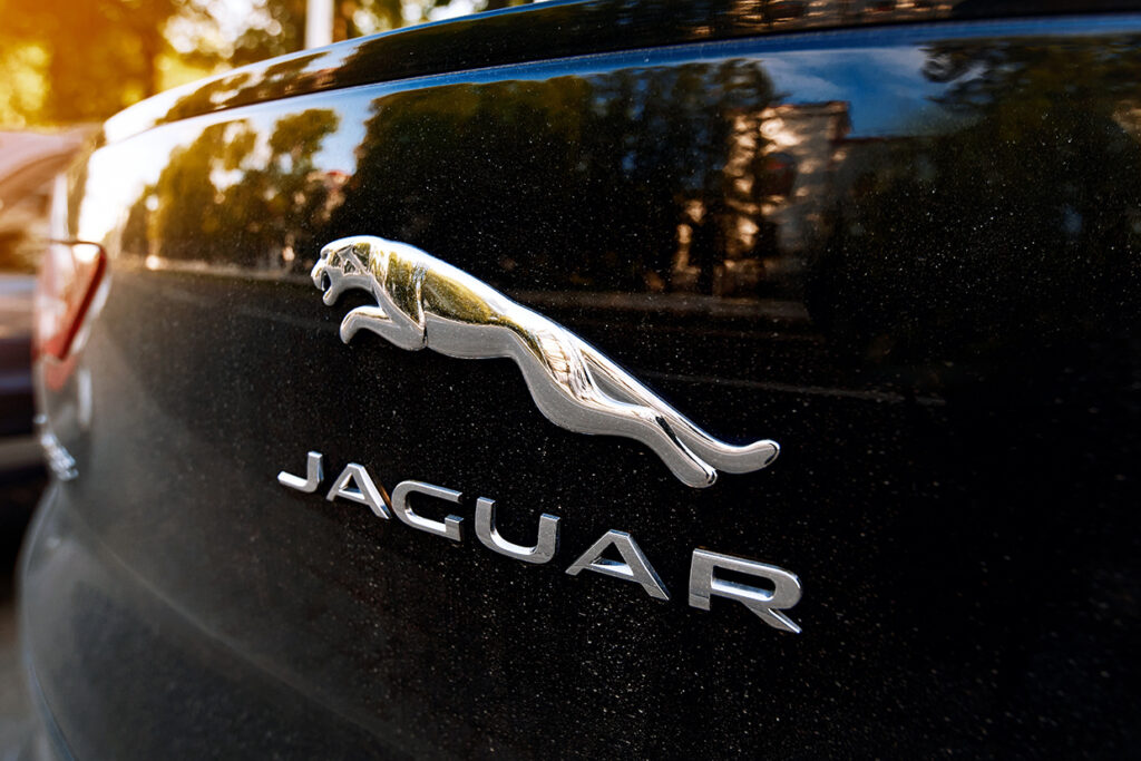 logotyp på bilen Jaguar