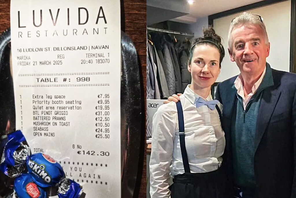 Restaurangnotan+restaurang ägaren och Michael O'Leary