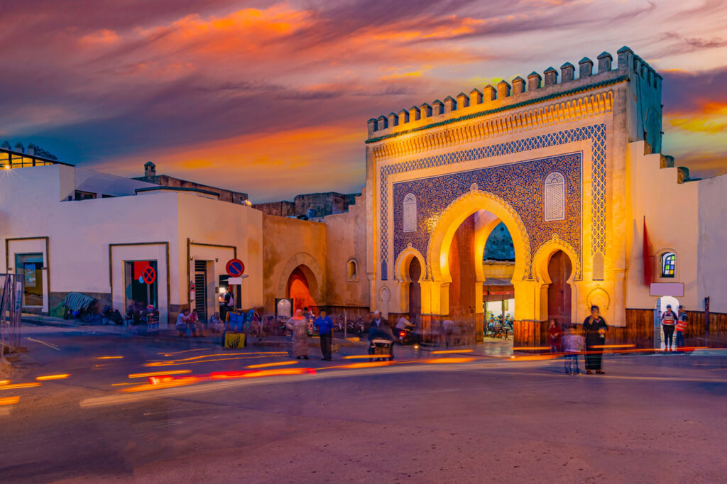 Fes, Marocko historiska magnifika gamla huvudstadsgator