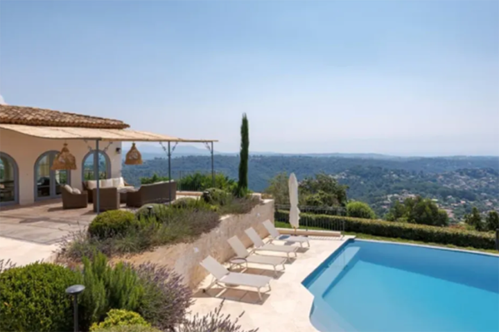 Poolen och exteriören på Villa Ciel