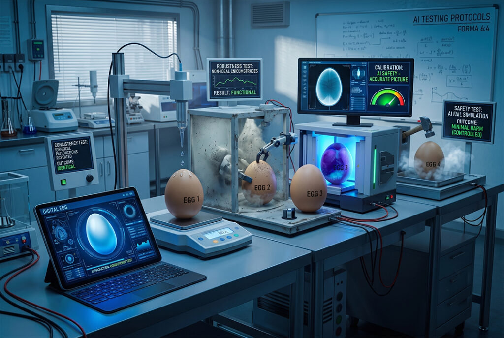 Ägg som testas i ett laboratorium