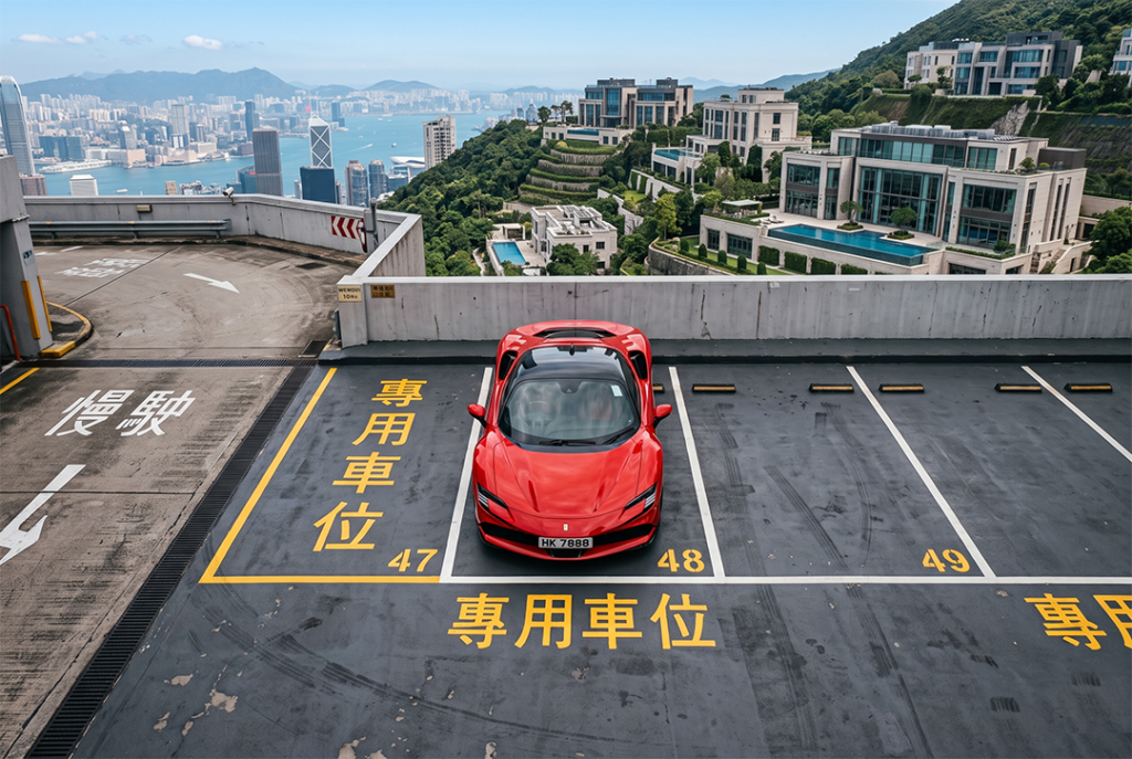 Ferrari i Mount Nicholson området i Hong Kong